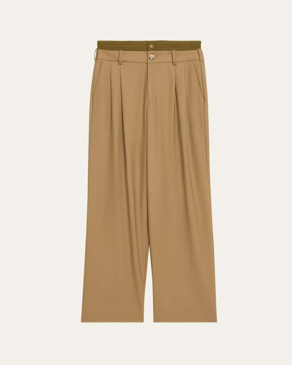 Double Waistband Wool Trousers